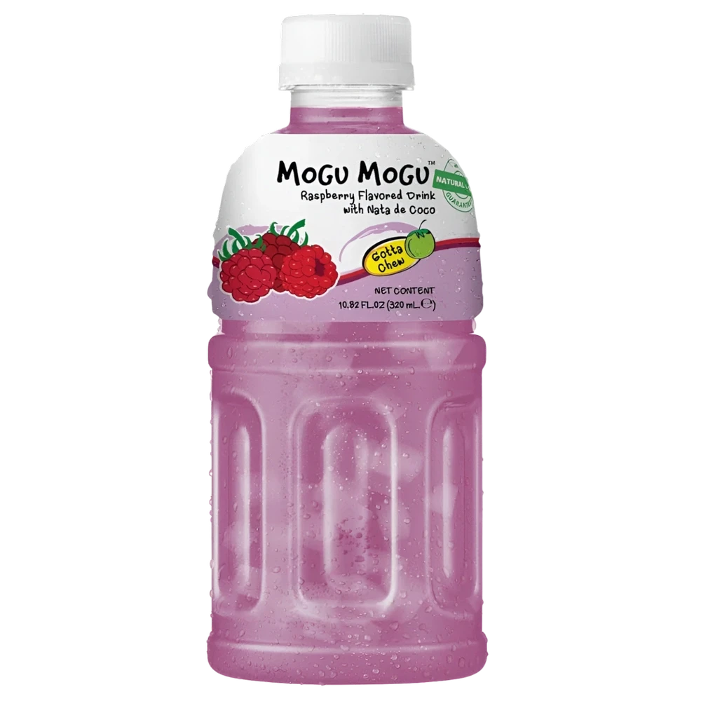 Kjøp Mogu Mogu Raspberry Flavour Drink with Nata De Coco, 320m på nett - Fodda.no Asiatisk Nettbutikk - Rask levering i hele Norge