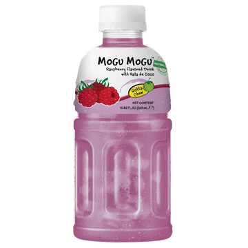 Kjøp Mogu Mogu Raspberry Flavour Drink with Nata De Coco, 320m på nett - Fodda.no Asiatisk Nettbutikk - Rask levering i hele Norge