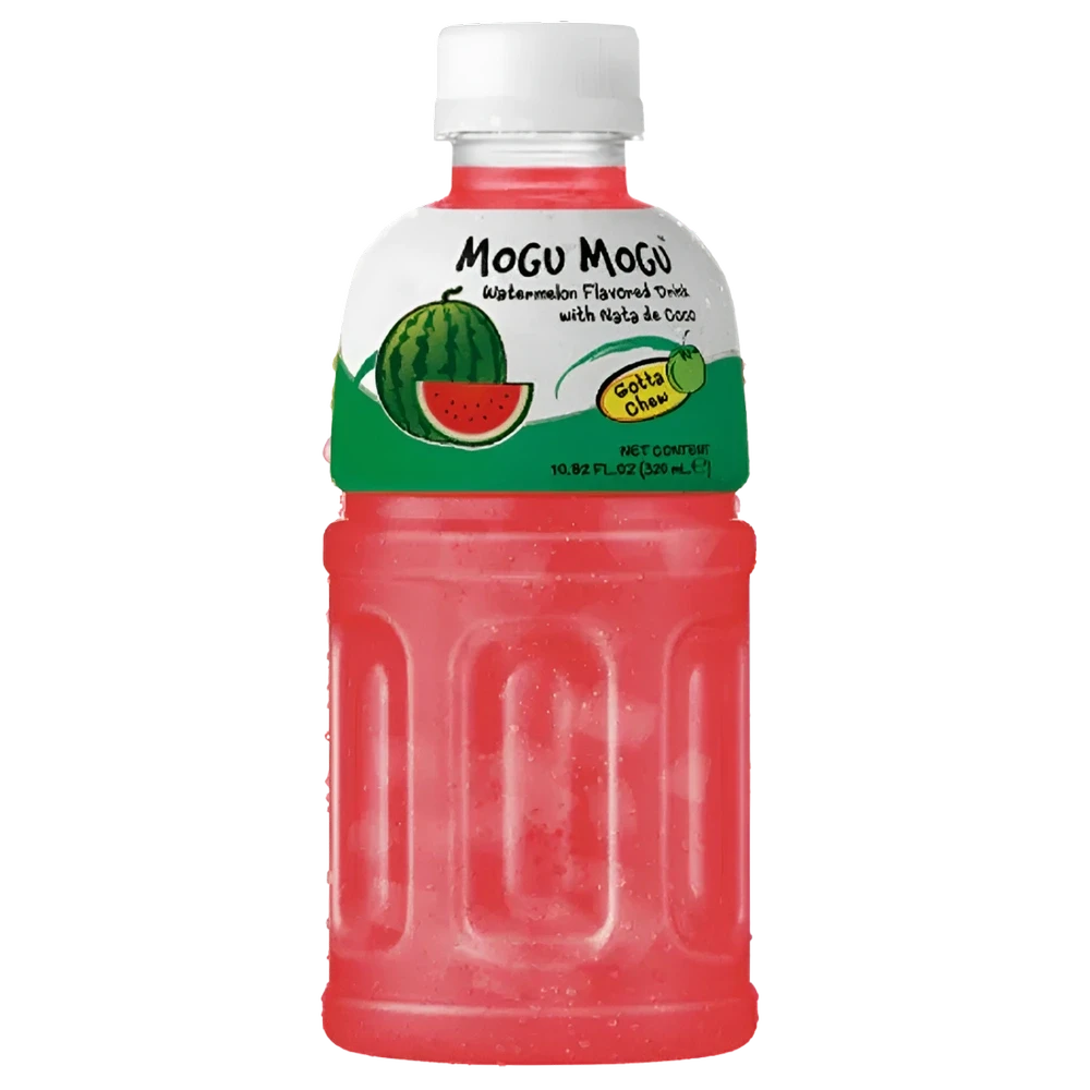 Kjøp Mogu Mogu Water Melon Flavour Drink with Nata De Coco, 320m på nett - Fodda.no Asiatisk Nettbutikk - Rask levering i hele Norge