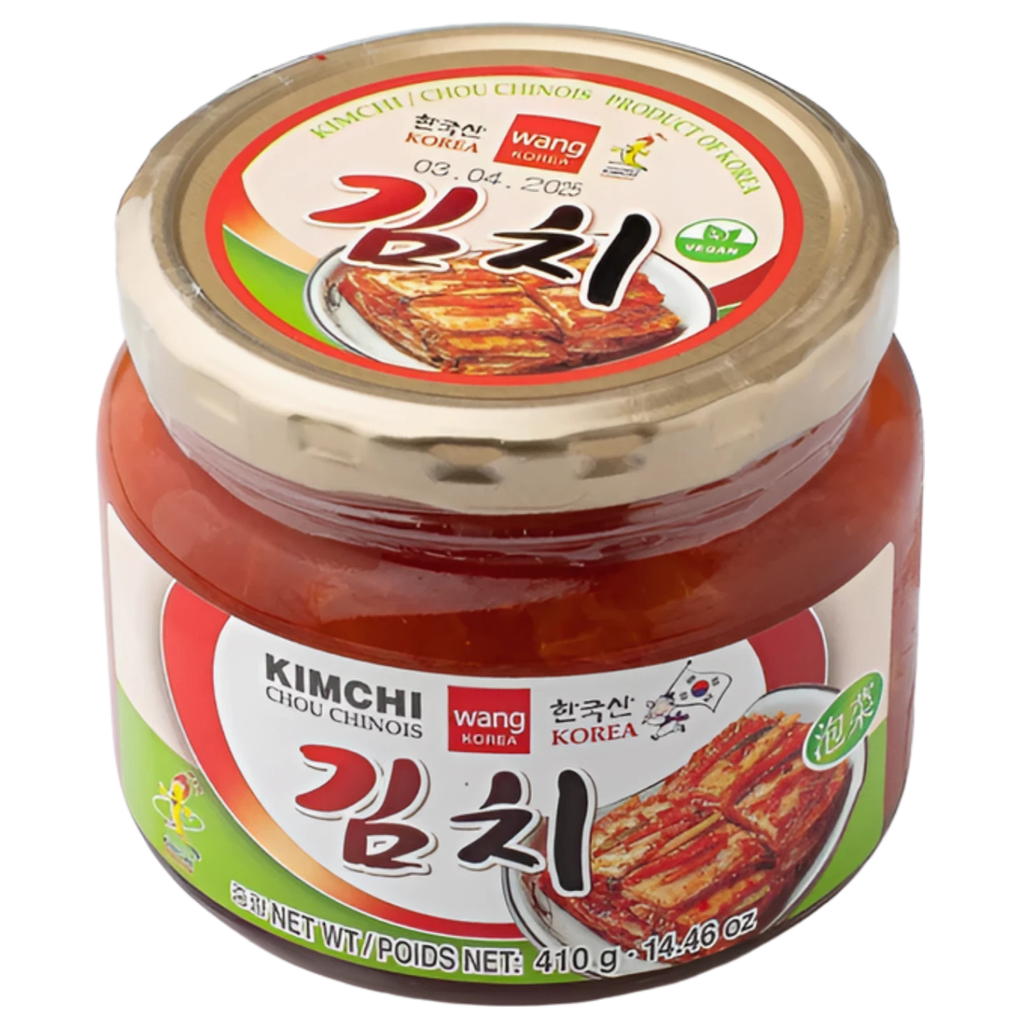 Kjøp Napa Kål Kimchi i Glassflaske - WANG, 410g - Fodda.no Asiatisk Nettbutikk - Rask levering i hele Norge