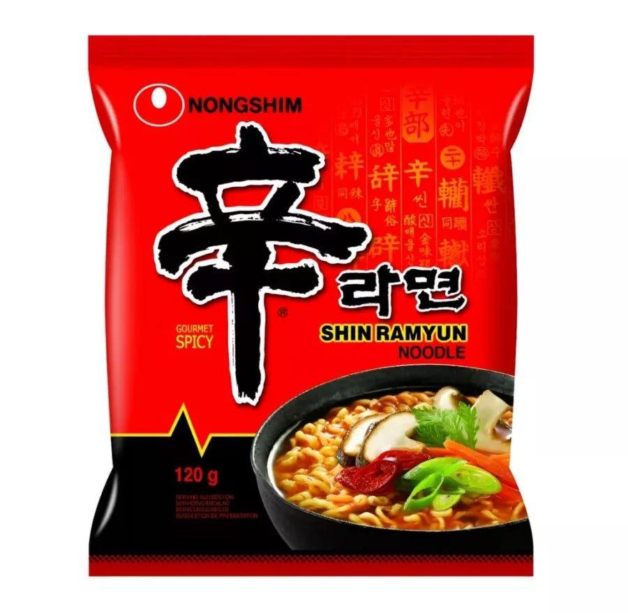 Kjøp Nongshim Instant Nudler Shin Ramyun Multipack, 600g (5x120g) på nett - Fodda.no Asiatisk Nettbutikk - Rask levering i hele Norge