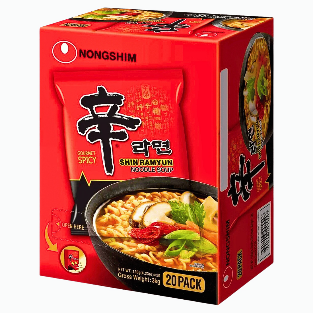 Kjøp Nongshim Instant Nudler Shin Ramyun Multipack, 600g (5x120g) på nett - Fodda.no Asiatisk Nettbutikk - Rask levering i hele Norge