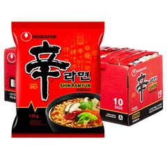 Kjøp Nongshim Shin Ramyun Japanese Noodle 10-Pakning, 120g på nett - Fodda.no Asiatisk Nettbutikk - Rask levering i hele Norge