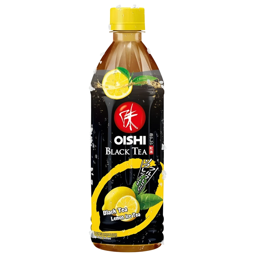 Kjøp Oishi Japanese Black Tea Lemon Flavour Drink, 500ml på nett - Fodda.no Asiatisk Nettbutikk - Rask levering i hele Norge