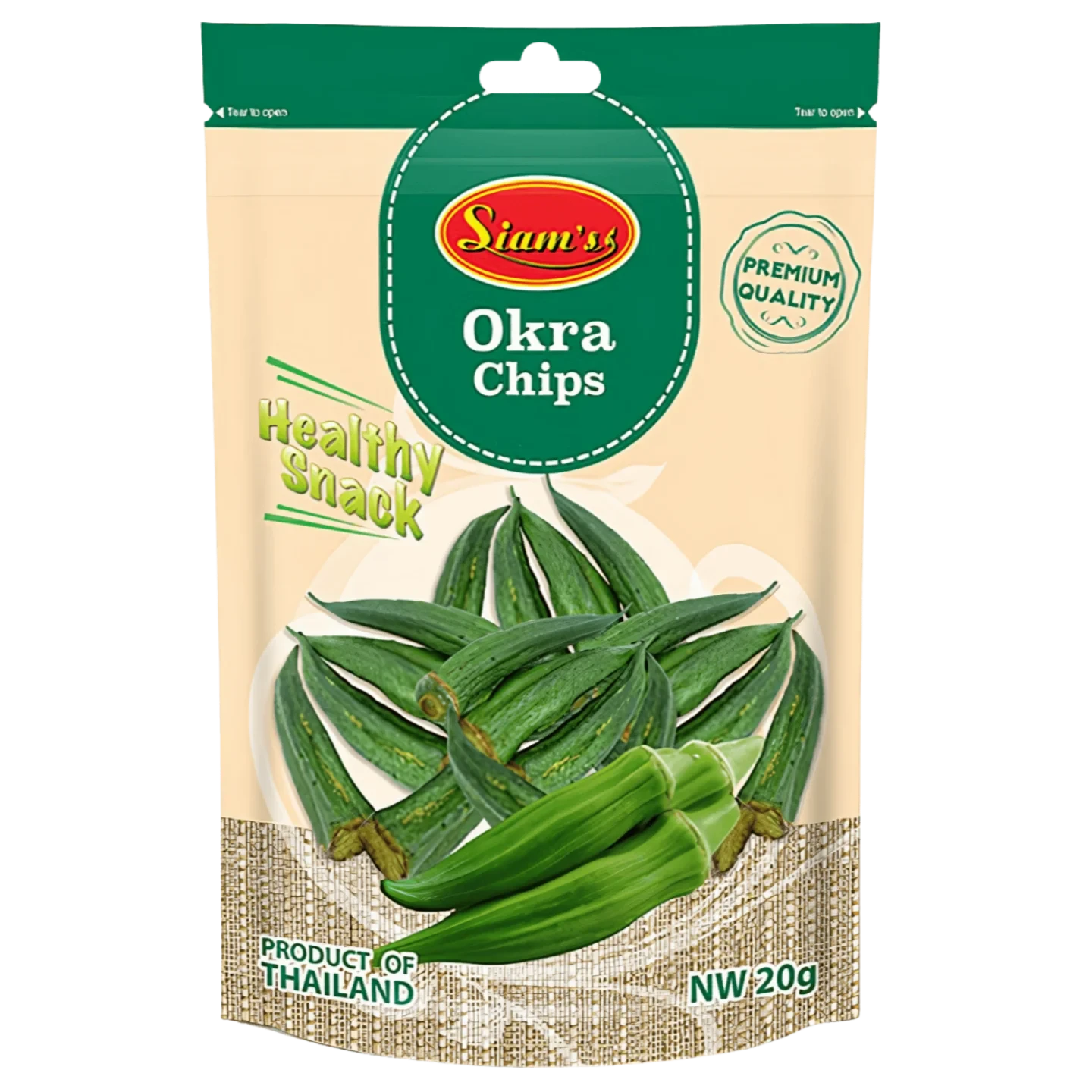 Kjøp Okra Chips - Siam’s,20g - Fodda.no Asiatisk Nettbutikk - Rask levering i hele Norge