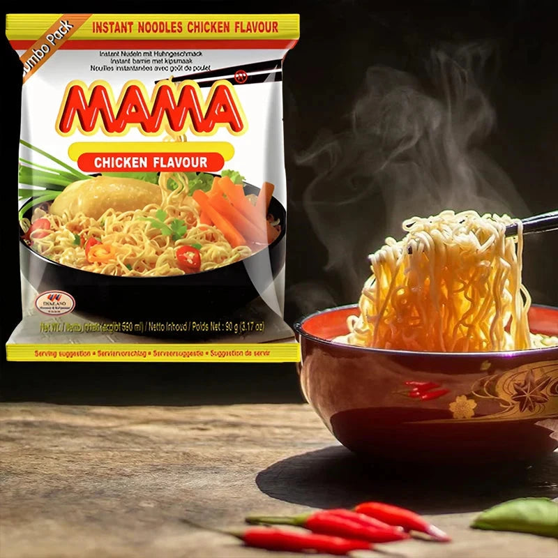 Kjøp Oriental Style Instant Noodles Chicken Flavour - Mama, 90g - Fodda.no Asiatisk Nettbutikk - Rask levering i hele Norge