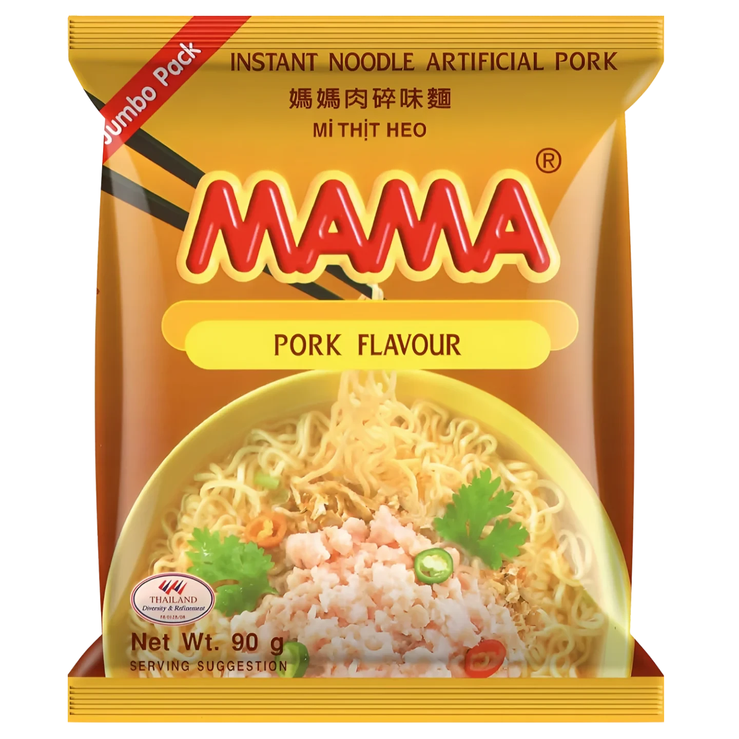 Kjøp Oriental Style Instant Noodles Pork Flavour - Mama, 90g - Fodda.no Asiatisk Nettbutikk - Rask levering i hele Norge