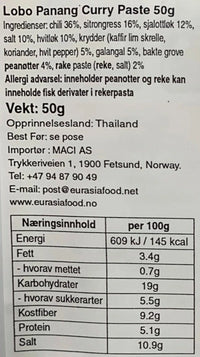 Kjøp Panang Curry Paste - Lobo, 50g - Fodda.no Asiatisk Nettbutikk - Rask levering i hele Norge