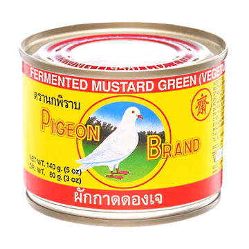 Kjøp Pickled Vegetarian Mustard Green Half In Soy Sauce - Pigeon Brand, 140g - Fodda.no Asiatisk Nettbutikk - Rask levering i hele Norge