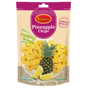 Kjøp Pineapple Chips - Siam’s, 40g - Fodda.no Asiatisk Nettbutikk - Rask levering i hele Norge