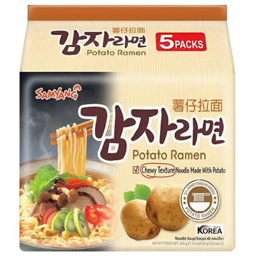 Kjøp Potato Ramen- Samyang, 5x120g - Fodda.no Asiatisk Nettbutikk - Rask levering i hele Norge