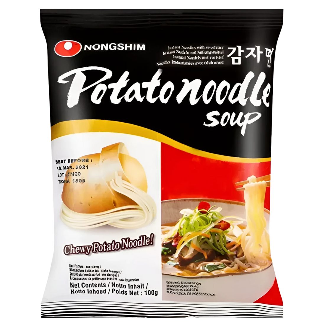 Kjøp Potato Soup Noodle - Nongshim, 100g - Fodda.no Asiatisk Nettbutikk - Rask levering i hele Norge