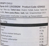 Kjøp Premium Crispy Chilli in Oil - Kwong Cheong Thye, 230g - Fodda.no Asiatisk Nettbutikk - Rask levering i hele Norge