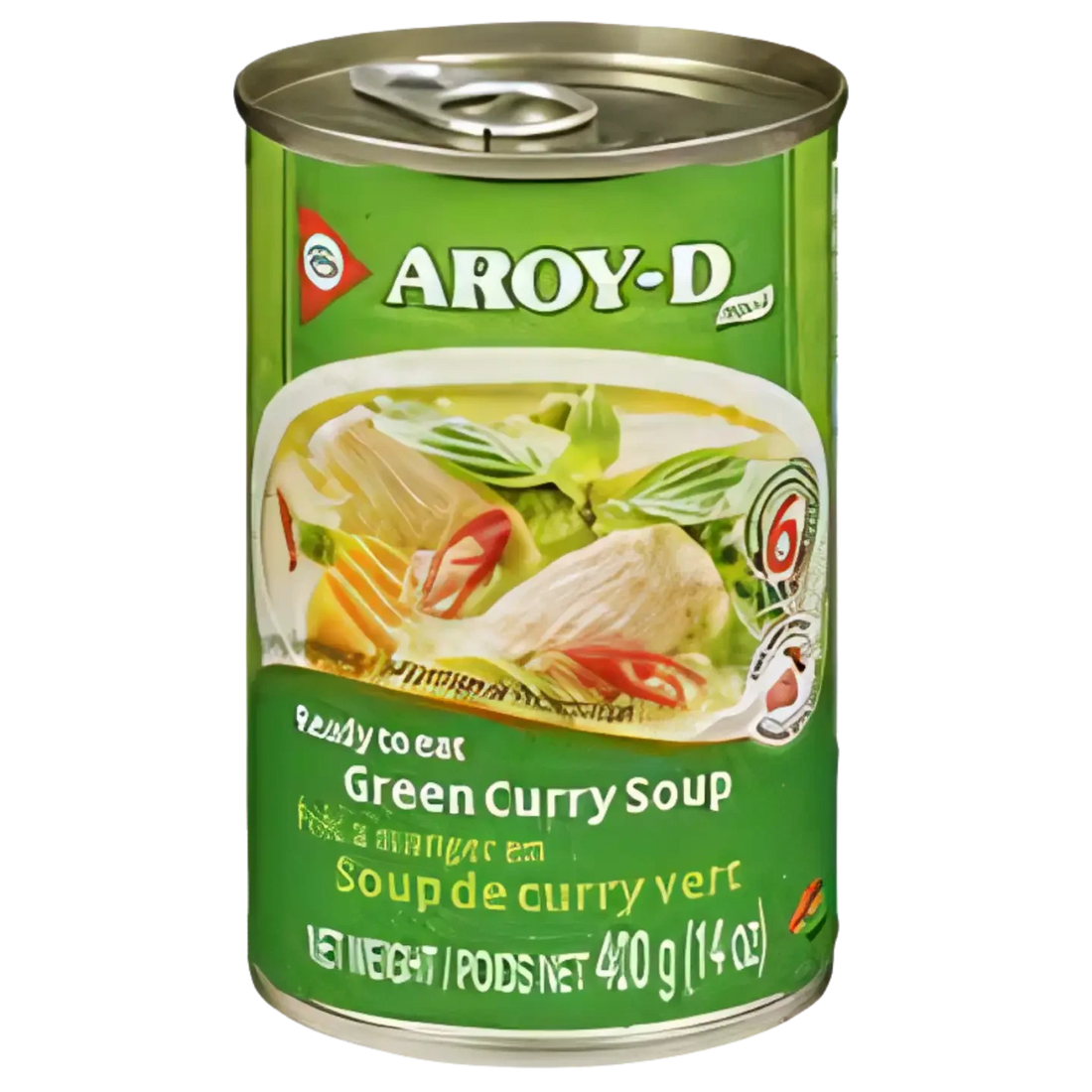 Kjøp Ready To Eat Green Curry Soup - Aroy-D, 400g - Fodda.no Asiatisk Nettbutikk - Rask levering i hele Norge