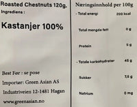 Kjøp Roasted Chestnuts - Goryuan Brand, 120g - Fodda.no Asiatisk Nettbutikk - Rask levering i hele Norge