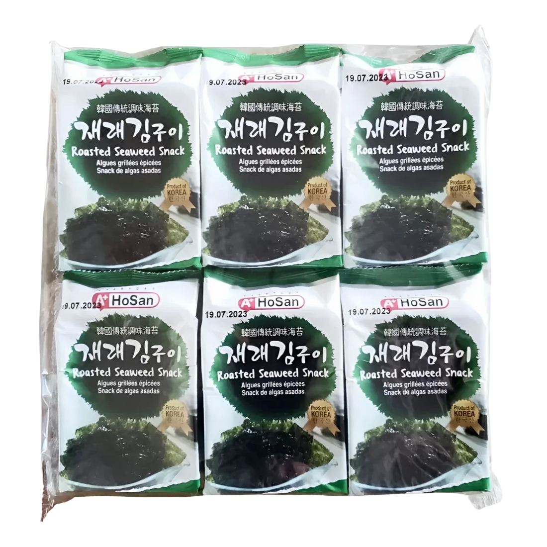 Kjøp Roasted Seaweed Snack - A+ HoSan, 12x4.5g - Fodda.no Asiatisk Nettbutikk - Rask levering i hele Norge