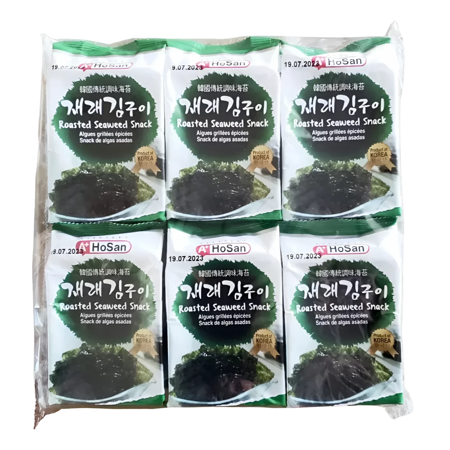 Kjøp Roasted Seaweed Snack - A+ HoSan, 12x4.5g - Fodda.no Asiatisk Nettbutikk - Rask levering i hele Norge