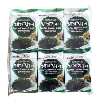 Kjøp Roasted Seaweed Snack - A+ HoSan, 12x4.5g - Fodda.no Asiatisk Nettbutikk - Rask levering i hele Norge