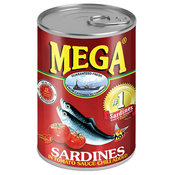 Kjøp Sardines In Tomato Sauce Chilli Added - Mega, 425g - Fodda.no Asiatisk Nettbutikk - Rask levering i hele Norge