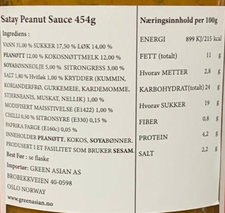 Kjøp Satay Peanut Sauce - Por Kwan, 454g - Fodda.no Asiatisk Nettbutikk - Rask levering i hele Norge