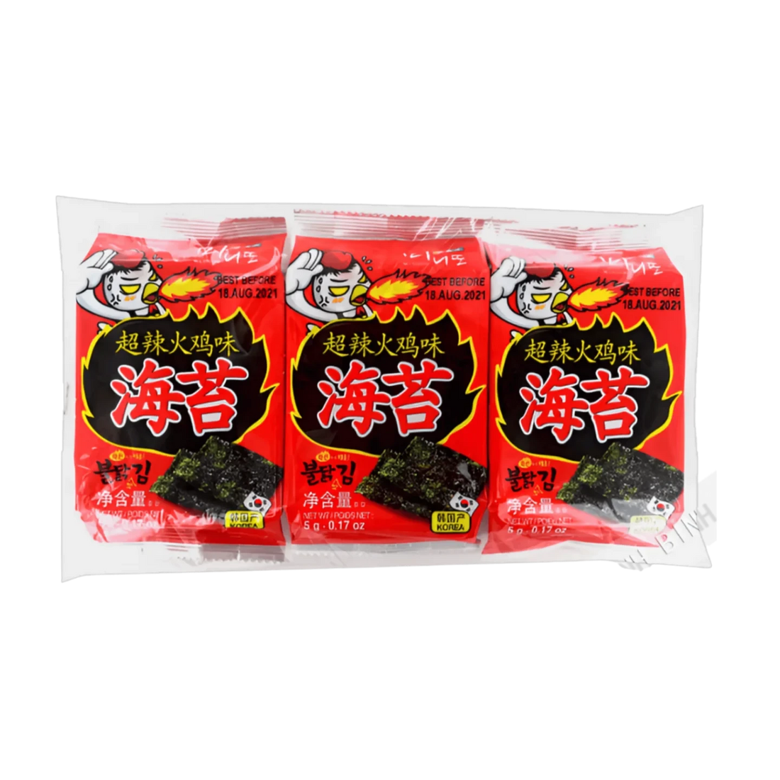 Kjøp Seasoned Seaweed (Spicy) - Maniddo, 3x5g - Fodda.no Asiatisk Nettbutikk - Rask levering i hele Norge