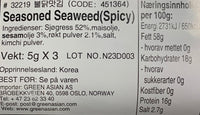 Kjøp Seasoned Seaweed (Spicy) - Maniddo, 3x5g - Fodda.no Asiatisk Nettbutikk - Rask levering i hele Norge