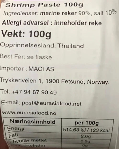 Kjøp Shrimp Paste - Maepranom Brand, 100g - Fodda.no Asiatisk Nettbutikk - Rask levering i hele Norge