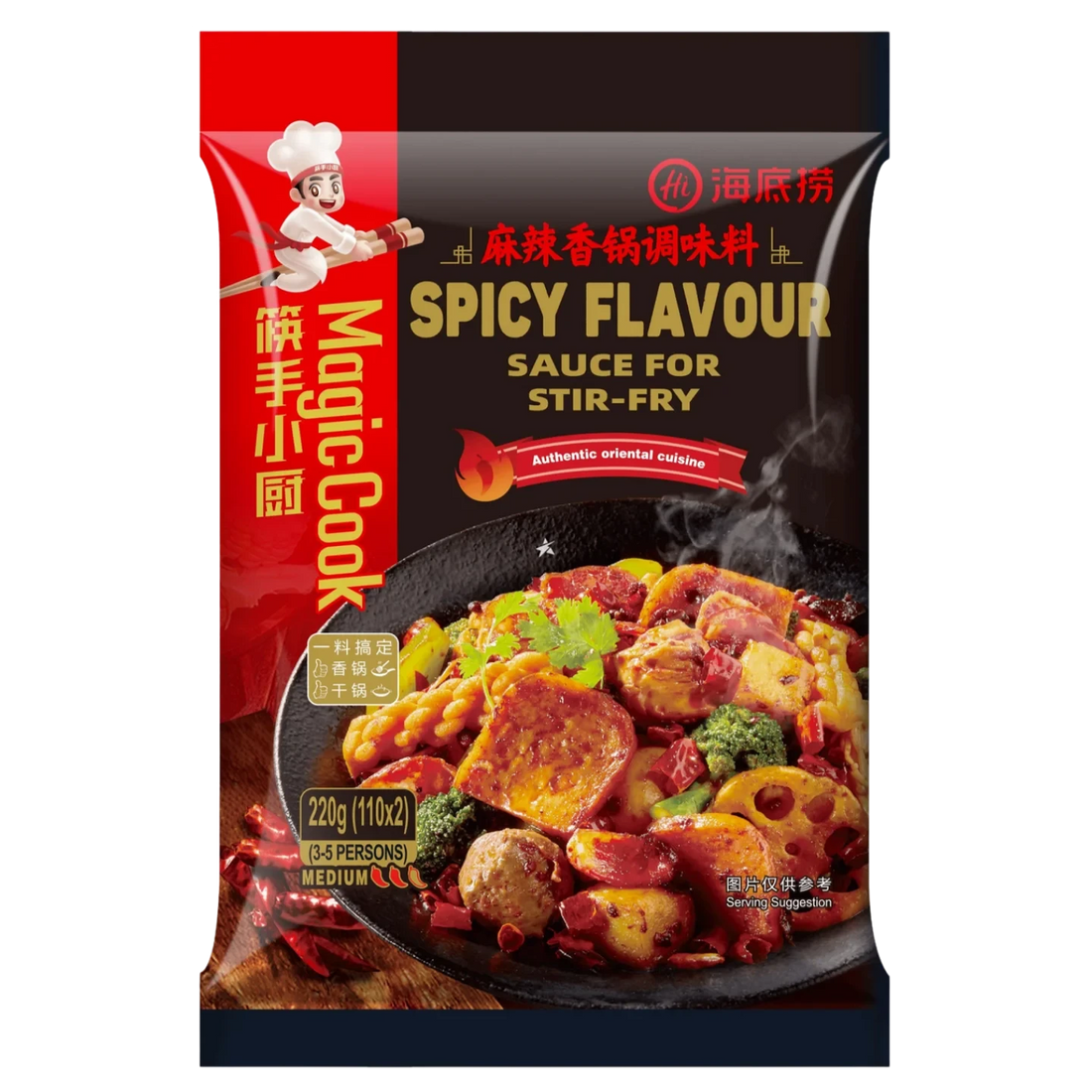 Kjøp Spicy Flavour Sauce for Stir-Fry - Magic Cook, 220g - Fodda.no Asiatisk Nettbutikk - Rask levering i hele Norge