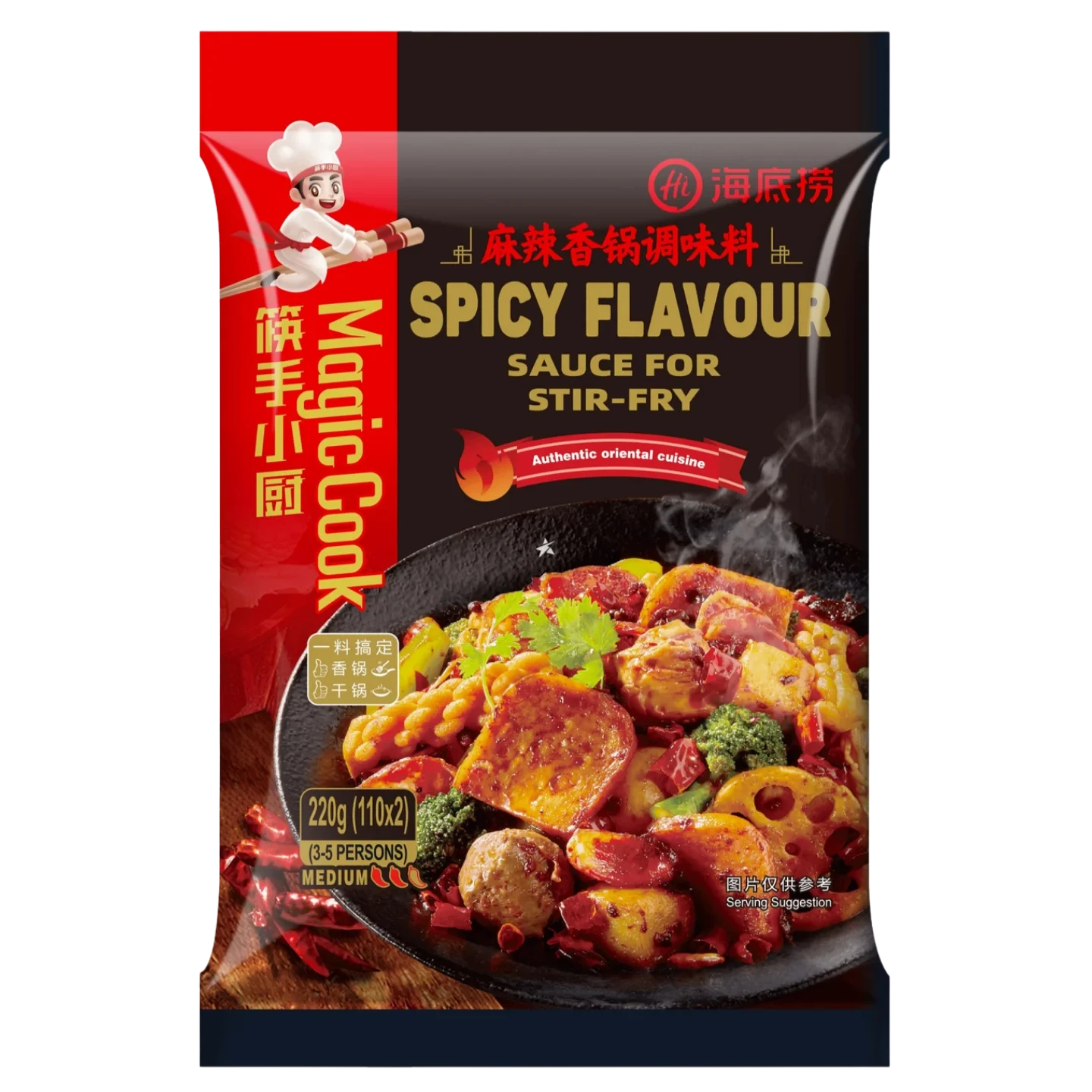 Kjøp Spicy Flavour Sauce for Stir-Fry - Magic Cook, 220g - Fodda.no Asiatisk Nettbutikk - Rask levering i hele Norge