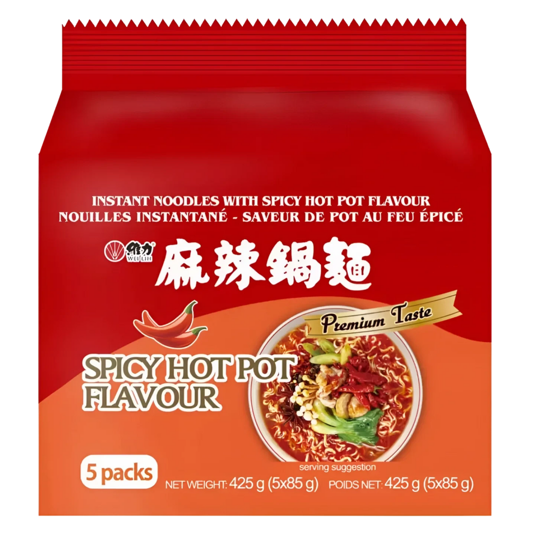 Kjøp Spicy Hot Pot Flavour - Wei Lih, 5x85g - Fodda.no Asiatisk Nettbutikk - Rask levering i hele Norge