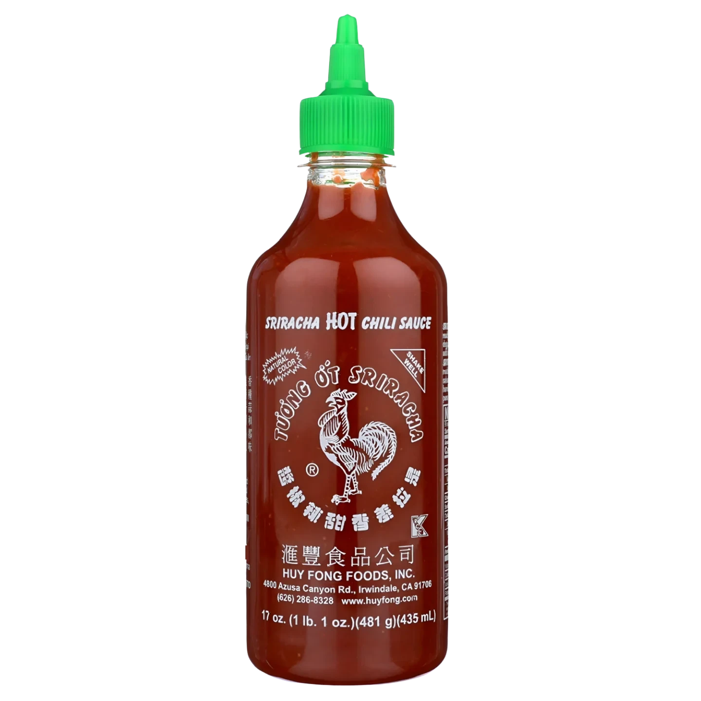 Kjøp Sriracha Original Hot Chili Sauce- Huy Fong, 481g - Fodda.no Asiatisk Nettbutikk - Rask levering i hele Norge