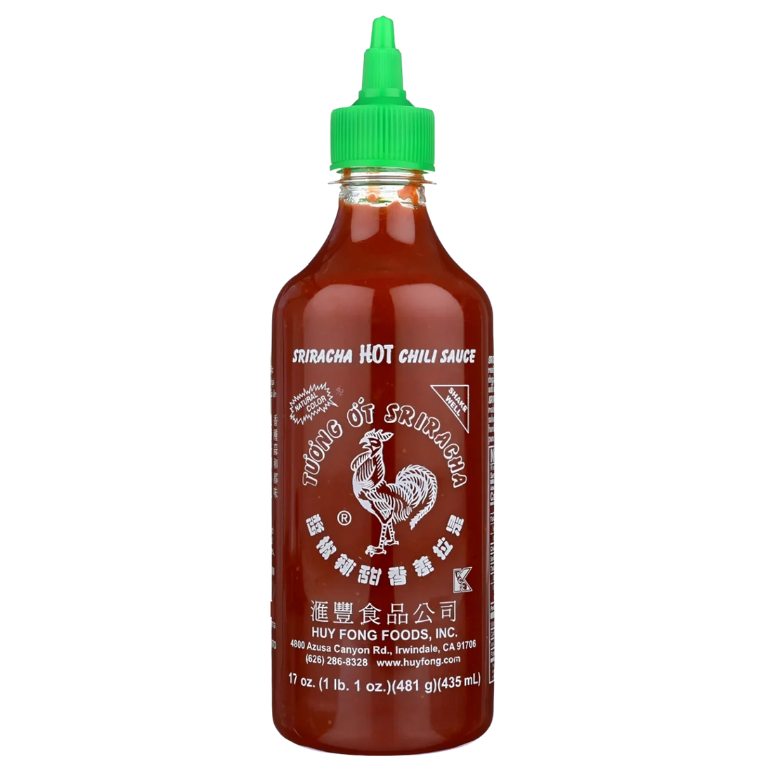 Kjøp Sriracha Original Hot Chili Sauce- Huy Fong, 481g - Fodda.no Asiatisk Nettbutikk - Rask levering i hele Norge