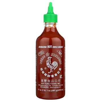 Kjøp Sriracha Original Hot Chili Sauce- Huy Fong, 481g - Fodda.no Asiatisk Nettbutikk - Rask levering i hele Norge