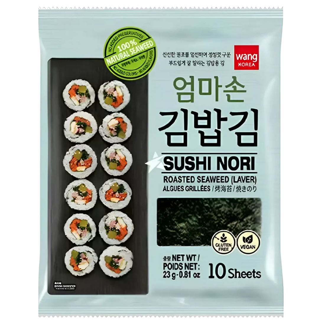 Kjøp Sushi Nori Roasted Seaweed (LAVER) - Wang, 23g - Fodda.no Asiatisk Nettbutikk - Rask levering i hele Norge