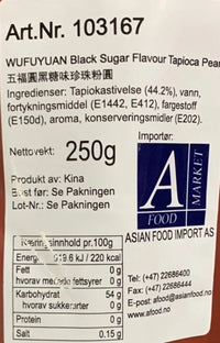 Kjøp Tapioca Pearl Black Sugar Flavor - WuFuYuan, 250g - Fodda.no Asiatisk Nettbutikk - Rask levering i hele Norge