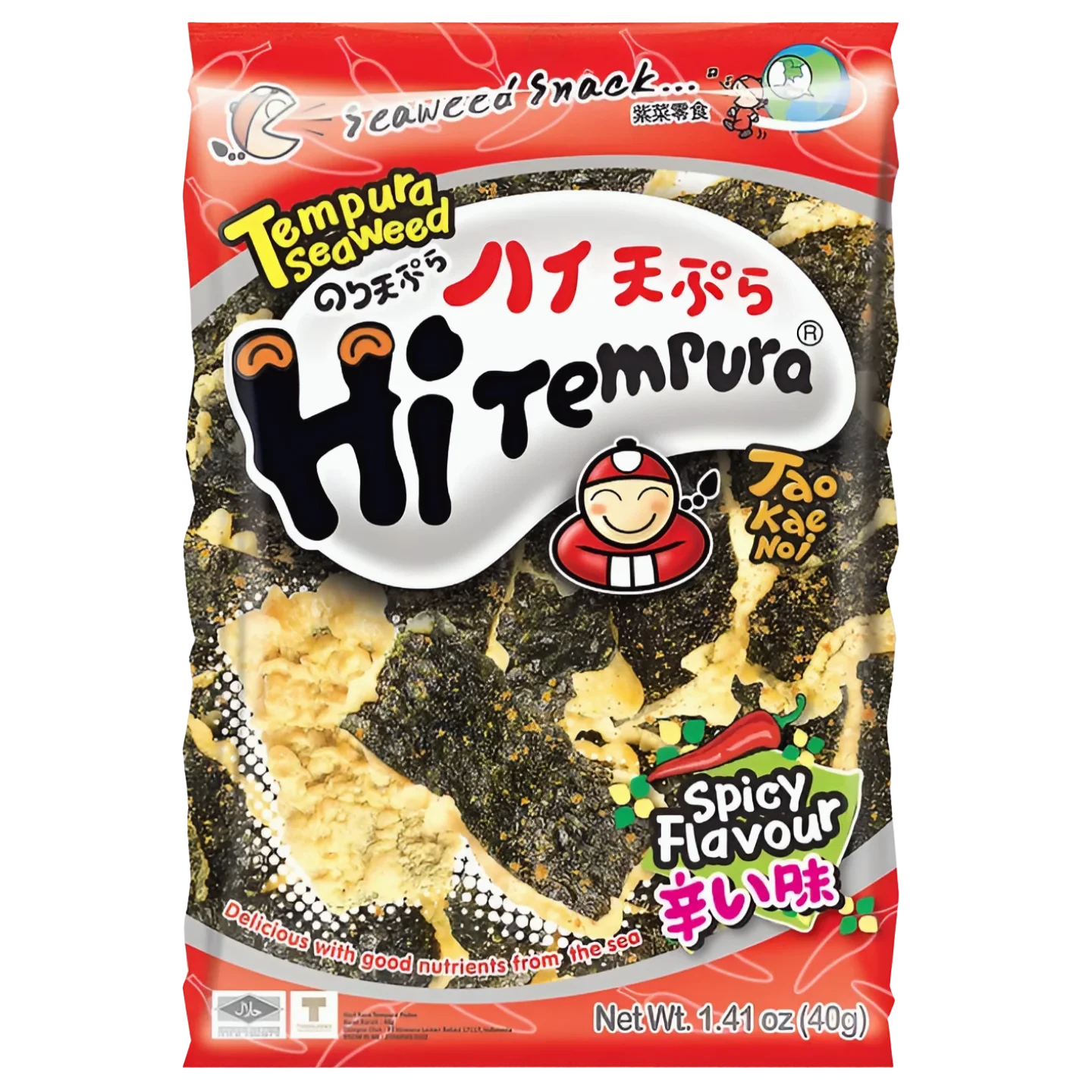 Kjøp Tempura Seaweed Spicy Flavor - Tao Kae Noi, 40g - Fodda.no Asiatisk Nettbutikk - Rask levering i hele Norge
