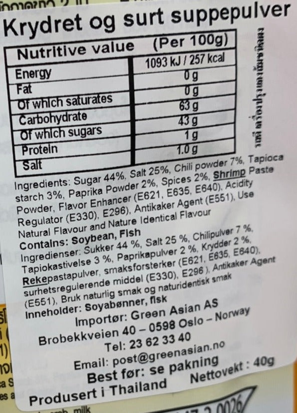 Kjøp Thai Sour Turmeric Soup - RosDee, 40g - Fodda.no Asiatisk Nettbutikk - Rask levering i hele Norge