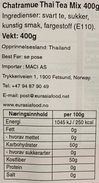 Kjøp Thai Tea Mix - Chatramue, 400g - Fodda.no Asiatisk Nettbutikk - Rask levering i hele Norge