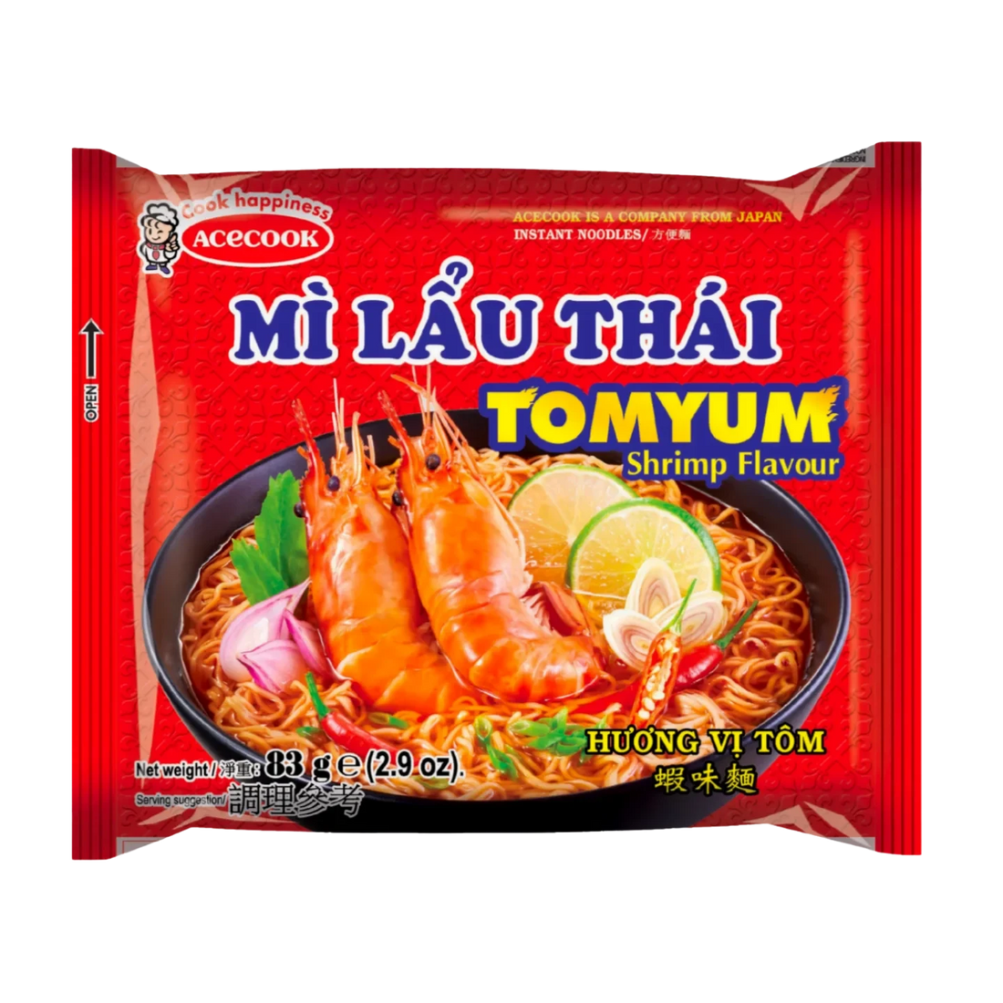 Kjøp Tom Yum Shrimp Flavour - Mi Lau Thai, 83g - Fodda.no Asiatisk Nettbutikk - Rask levering i hele Norge