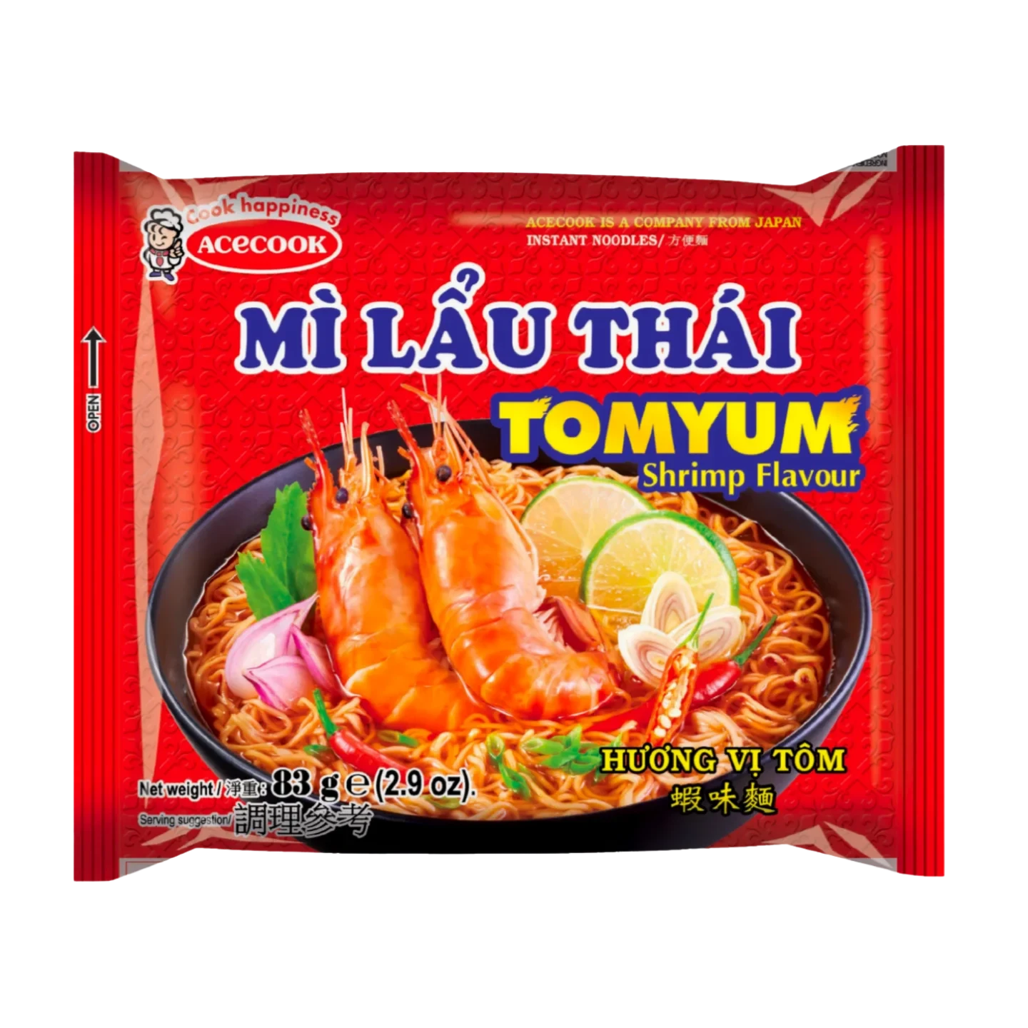 Kjøp Tom Yum Shrimp Flavour - Mi Lau Thai, 83g - Fodda.no Asiatisk Nettbutikk - Rask levering i hele Norge