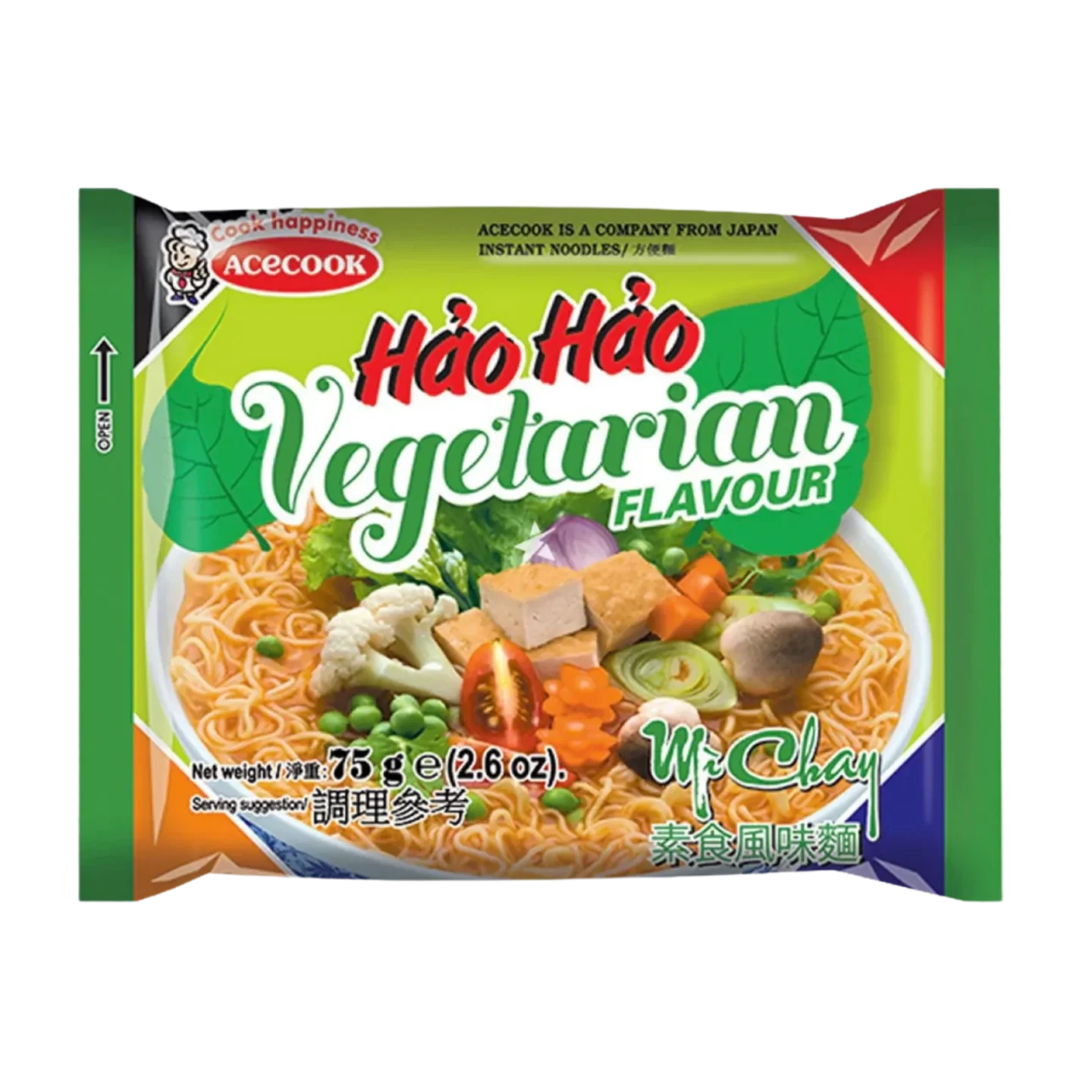 Kjøp Vegetarian Flavour - Hao Hao, 75g - Fodda.no Asiatisk Nettbutikk - Rask levering i hele Norge