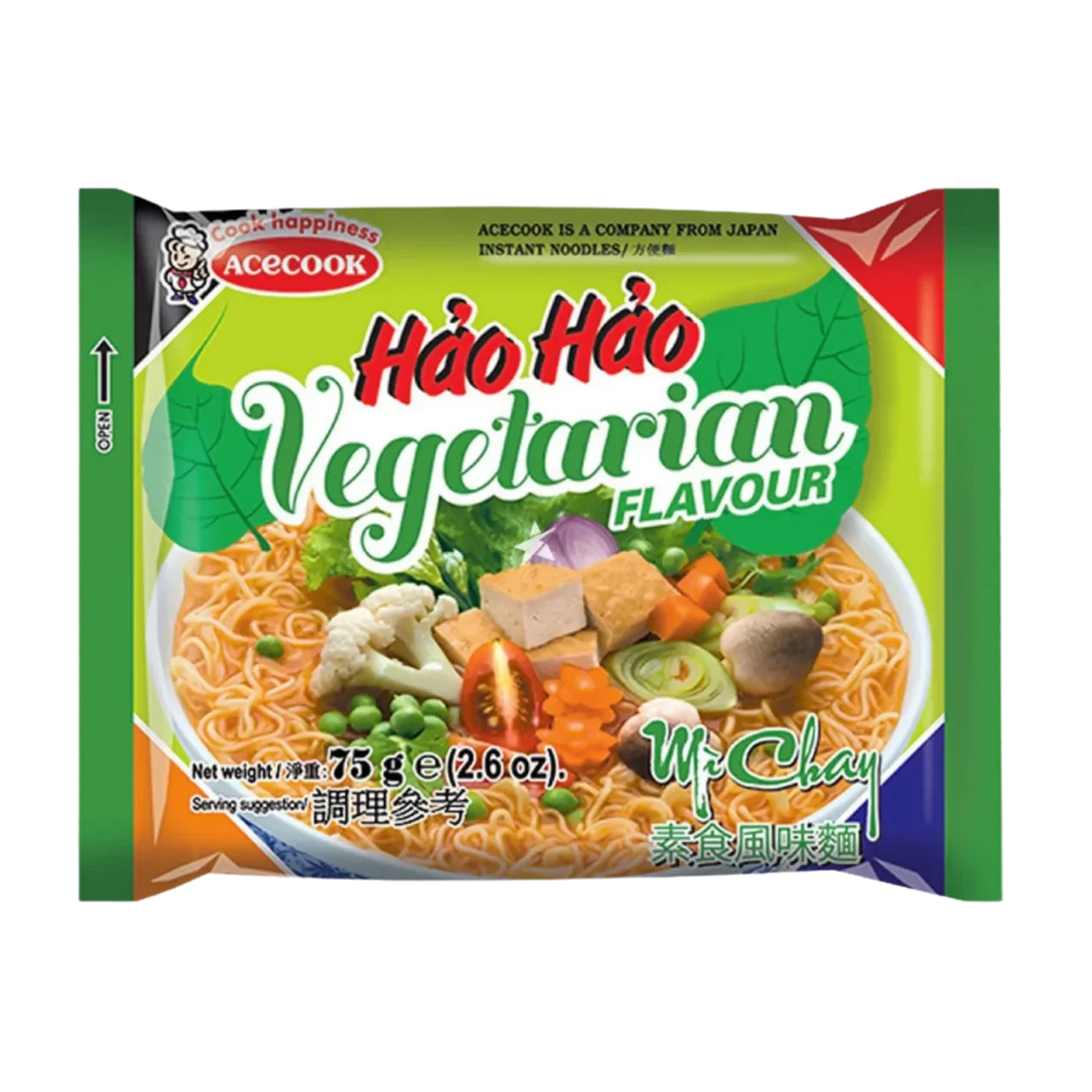 Kjøp Vegetarian Flavour - Hao Hao, 75g - Fodda.no Asiatisk Nettbutikk - Rask levering i hele Norge