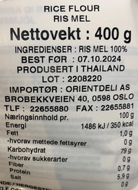 Kjøp White Rice Flour (Rismel) - Cock Brand, 400g - Fodda.no Asiatisk Nettbutikk - Rask levering i hele Norge