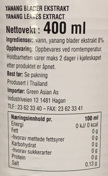 Kjøp Yanang Leaves Extract - Aroy-D, 400ml - Fodda.no Asiatisk Nettbutikk - Rask levering i hele Norge