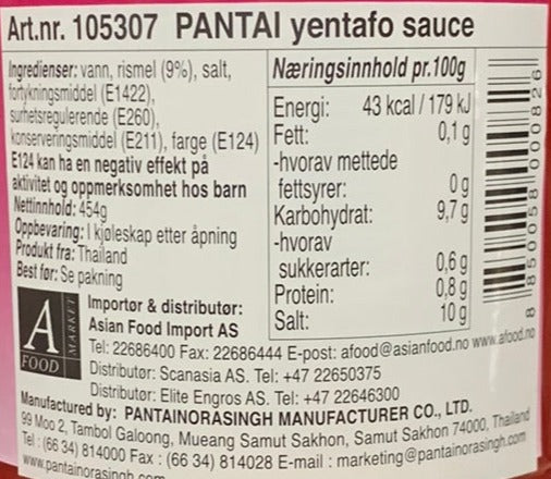 Kjøp Yentafo Sauce - Pantai, 454g - Fodda.no Asiatisk Nettbutikk - Rask levering i hele Norge