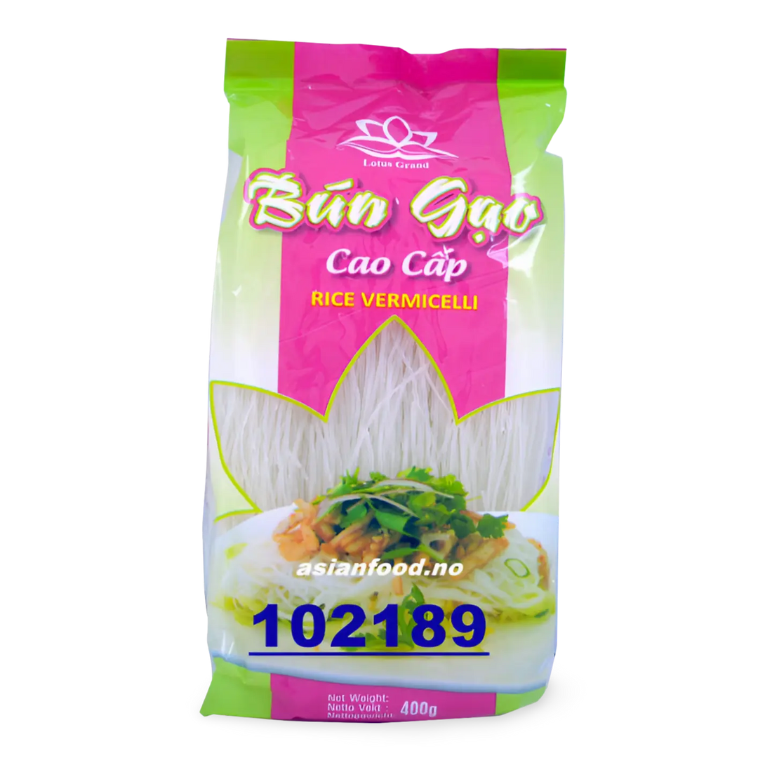 Kjøp LOTUS Rice vermicelli, 400g på nett - Fodda.no Asiatiske nettbutikk