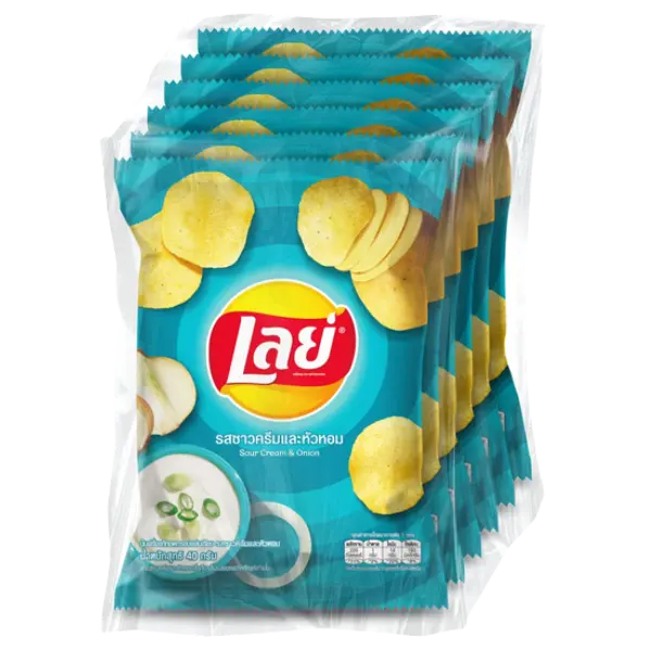 Kjøp Lay's Classic Potato Chips Sour Cream & Onion, 6x48g på nett - Fodda.no Asiatiske nettbutikk