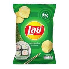 Kjøp Lay’s Flat Potato Chips Nori Seaweed Flavor, 48g på nett - Fodda.no Asiatiske nettbutikk