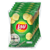 Kjøp Lay’s Flat Potato Chips Nori Seaweed Flavour, 6x48g på nett - Fodda.no Asiatiske nettbutikk