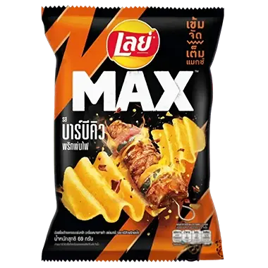 Kjøp Lay’s Max Ridget Potato Chips BBQ Prik Pon Fai Flavor, 44g på nett - Fodda.no Asiatiske nettbutikk